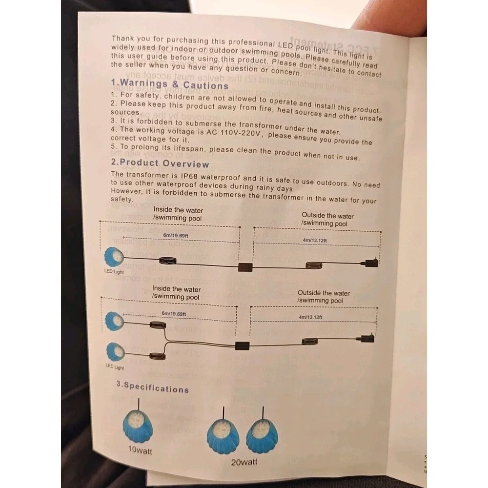 NEW LED Pool Lights, Bluetooth App Remote Color Change Dimmable Submersible 2 PK